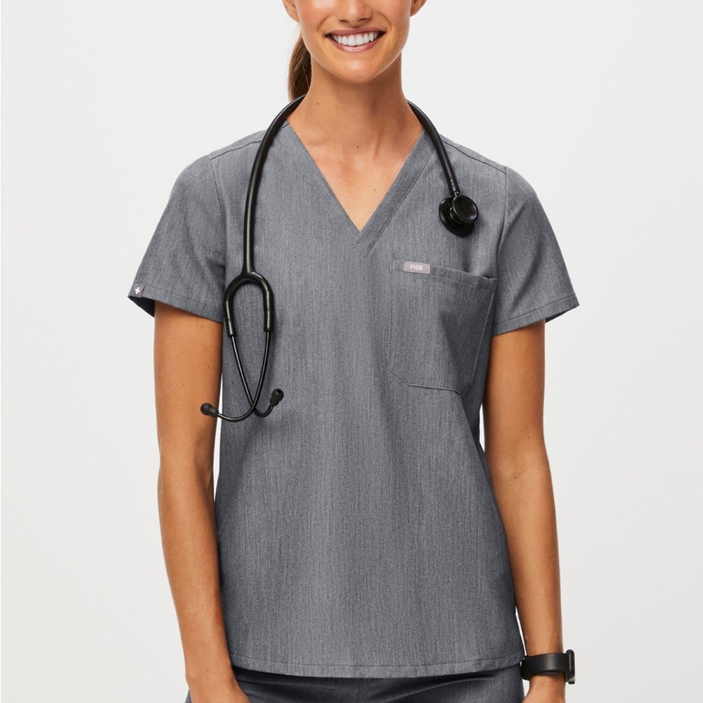 Catarina slim scrub top and high waisted zamora jogger scrub pants
